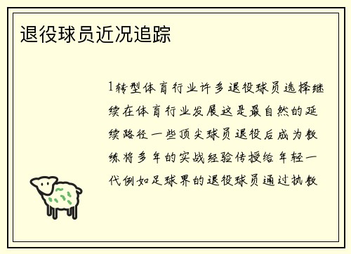 退役球员近况追踪